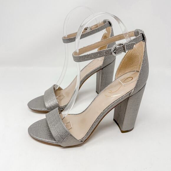 NEW Sam Edelman Yaro Ankle Strap Sandal Pewter Metallic Size 7 MSRP $100 - Picture 2 of 15